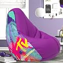 Biggie Bean Bag 3XL Bean Bag Chair with Beans Filled-Perfect for Living Room,Bedroom,Study-Sale Design(Printed - MTTVV-MTTVV_Artwork-6 - Purple)-Faux Leather
