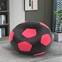 Biggie Bean Bag 3XL Bean Bag Chair with Beans Filled-Perfect for Living Room,Bedroom,Study-Sale Design(Regular-Black Pink)-Faux Leather