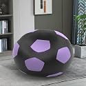 Biggie Bean Bag 3XL Bean Bag Chair with Beans Filled-Perfect for Living Room,Bedroom,Study-Sale Design(Regular-Black Lavender)-Faux Leather