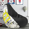 Biggie Bean Bag 3XL Bean Bag Chair with Beans Filled-Perfect for Living Room,Bedroom,Study-Sale Design(Printed - Sopngebob-Sopngebob - Artwork-6)-Faux Leather