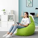 Biggie Bean Bag 3XL Bean Bag Chair with Beans Filled-Perfect for Living Room,Bedroom,Study-Sale Design(Regular-Parrot-Green White)-Faux Leather