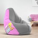 Biggie Bean Bag 3XL Bean Bag Chair with Beans Filled-Perfect for Living Room,Bedroom,Study-Sale Design(Printed - Luneyy Toons-Luneyy Toonslt-10-Gry)-Faux Leather