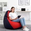 Biggie Bean Bag 3XL Bean Bag Chair with Beans Filled-Perfect for Living Room,Bedroom,Study-Sale Design(Regular-Indigo Red)-Faux Leather