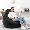 Biggie Bean Bag 3XL Bean Bag Chair with Beans Filled-Perfect for Living Room,Bedroom,Study-Sale Design(Regular-Black)-Faux Leather