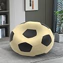 Biggie Bean Bag 3XL Bean Bag Chair with Beans Filled-Perfect for Living Room,Bedroom,Study-Sale Design(Regular-Cream Black)-Faux Leather