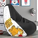 Biggie Bean Bag 3XL Bean Bag Chair with Beans Filled-Perfect for Living Room,Bedroom,Study-Sale Design(Printed - Grafield -Grafield_Artwork-11 - Black)-Faux Leather