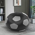 Biggie Bean Bag 3XL Bean Bag Chair with Beans Filled-Perfect for Living Room,Bedroom,Study-Sale Design(Regular-Black Light-Grey)-Faux Leather