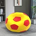 Biggie Bean Bag 3XL Bean Bag Chair with Beans Filled-Perfect for Living Room,Bedroom,Study-Sale Design(Regular-Yellow Red)-Faux Leather