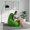 Biggie Bean Bag 3XL Bean Bag Chair with Beans Filled-Perfect for Living Room,Bedroom,Study-Sale Design(Regular-Parrot-Green)-Faux Leather