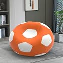Biggie Bean Bag 3XL Bean Bag Chair with Beans Filled-Perfect for Living Room,Bedroom,Study-Sale Design(Regular-Orange White)-Faux Leather