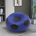 Biggie Bean Bag 3XL Bean Bag Chair with Beans Filled-Perfect for Living Room,Bedroom,Study-Sale Design(Regular-Blue Black)-Faux Leather