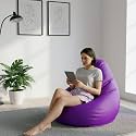 Biggie Bean Bag 3XL Bean Bag Chair with Beans Filled-Perfect for Living Room,Bedroom,Study-Sale Design(Regular-Violet)-Faux Leather