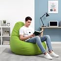 Biggie Bean Bag 3XL Bean Bag Chair with Beans Filled-Perfect for Living Room,Bedroom,Study-Sale Design(Regular-Pea-Green)-Faux Leather
