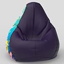 Biggie Bean Bag 3XL Bean Bag Chair with Beans Filled-Perfect for Living Room,Bedroom,Study-Sale Design(Printed - Sopngebob-Sbsp-Artwork 9 - Indigo)-Faux Leather