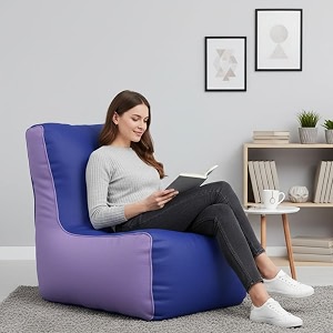 biggie bean bag 4xl bean bag chair with beans filled-perfect for living roombedroomstudy-sale designregular-blue lavender-faux leather