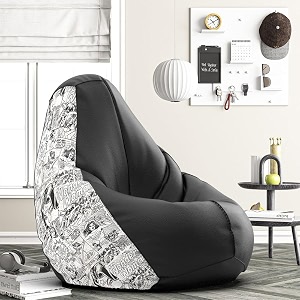 biggie bean bag 4xl bean bag chair with beans filled-perfect for living roombedroomstudy-sale designprinted - wondr woman-wondr womanww-4-blk