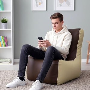 biggie bean bag 4xl bean bag chair with beans filled-perfect for living roombedroomstudy-sale designregular-brown cream-faux leather