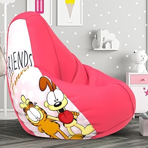 biggie bean bag 4xl bean bag chair with beans filled-perfect for living roombedroomstudy-sale designprinted - grafield -grafield_artwork-13 - pink