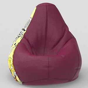 biggie bean bag 4xl bean bag chair with beans filled-perfect for living roombedroomstudy-sale designprinted - sopngebob-sbsp-artwork 11 - maroon