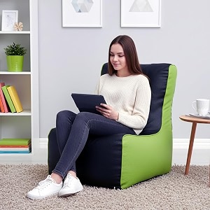 biggie bean bag 4xl bean bag chair with beans filled-perfect for living roombedroomstudy-sale designregular-black pea-green-faux leather