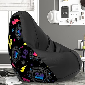 biggie bean bag 4xl bean bag chair with beans filled-perfect for living roombedroomstudy-sale designprinted - mttvv-mttvv_artwork-7 - black