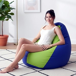 biggie bean bag 4xl bean bag chair with beans filled-perfect for living roombedroomstudy-sale designregular-blue pea-green-faux leather