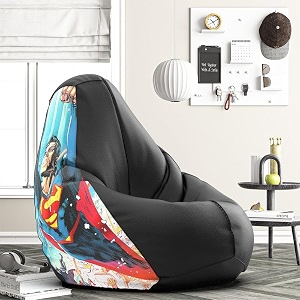 biggie bean bag 4xl bean bag chair with beans filled-perfect for living roombedroomstudy-sale designprinted - soperman-sopermansm-4-blk