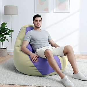 biggie bean bag 4xl bean bag chair with beans filled-perfect for living roombedroomstudy-sale designregular-cream lavender-faux leather