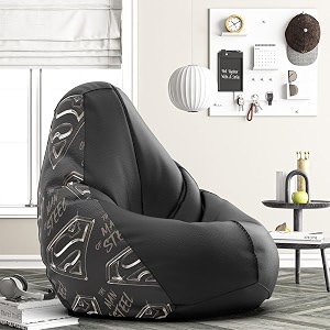 biggie bean bag 4xl bean bag chair with beans filled-perfect for living roombedroomstudy-sale designprinted - soperman-sopermansm-24-blk
