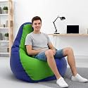 Biggie Bean Bag 4XL Bean Bag Chair with Beans Filled-Perfect for Living Room,Bedroom,Study-Sale Design(Regular-Blue Parrot-Green)-Faux Leather