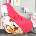 Biggie Bean Bag 4XL Bean Bag Chair with Beans Filled-Perfect for Living Room,Bedroom,Study-Sale Design(Printed - Grafield -Grafield_Artwork-13 - Pink)-Faux Leather