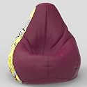 Biggie Bean Bag 4XL Bean Bag Chair with Beans Filled-Perfect for Living Room,Bedroom,Study-Sale Design(Printed - Sopngebob-Sbsp-Artwork 11 - Maroon)-Faux Leather