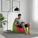 Biggie Bean Bag 4XL Bean Bag Chair with Beans Filled-Perfect for Living Room,Bedroom,Study-Sale Design(Regular-Pea-Green Pink)-Faux Leather