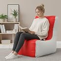 Biggie Bean Bag 4XL Bean Bag Chair with Beans Filled-Perfect for Living Room,Bedroom,Study-Sale Design(Regular-Red White)-Faux Leather