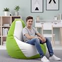 Biggie Bean Bag 4XL Bean Bag Chair with Beans Filled-Perfect for Living Room,Bedroom,Study-Sale Design(Regular-Parrot-Green White)-Faux Leather
