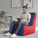 Biggie Bean Bag 4XL Bean Bag Chair with Beans Filled-Perfect for Living Room,Bedroom,Study-Sale Design(Regular-Blue Red)-Faux Leather