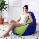 Biggie Bean Bag 4XL Bean Bag Chair with Beans Filled-Perfect for Living Room,Bedroom,Study-Sale Design(Regular-Blue Pea-Green)-Faux Leather