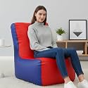 Biggie Bean Bag 4XL Bean Bag Chair with Beans Filled-Perfect for Living Room,Bedroom,Study-Sale Design(Regular-Red Blue)-Faux Leather