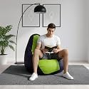 Biggie Bean Bag 4XL Bean Bag Chair with Beans Filled-Perfect for Living Room,Bedroom,Study-Sale Design(Regular-Indigo Parrot-Green)-Faux Leather