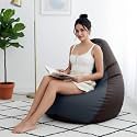 Biggie Bean Bag 4XL Bean Bag Chair with Beans Filled-Perfect for Living Room,Bedroom,Study-Sale Design(Regular-Brown Dark-Grey)-Faux Leather