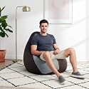 Biggie Bean Bag 4XL Bean Bag Chair with Beans Filled-Perfect for Living Room,Bedroom,Study-Sale Design(Regular-Brown Light-Grey)-Faux Leather