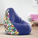 Biggie Bean Bag 4XL Bean Bag Chair with Beans Filled-Perfect for Living Room,Bedroom,Study-Sale Design(Printed - Luneyy Toons-Luneyy Toonslt-5-Blu)-Faux Leather