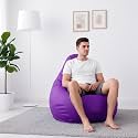 Biggie Bean Bag 4XL Bean Bag Chair with Beans Filled-Perfect for Living Room,Bedroom,Study-Sale Design(Regular-Purple)-Faux Leather