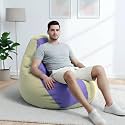 Biggie Bean Bag 4XL Bean Bag Chair with Beans Filled-Perfect for Living Room,Bedroom,Study-Sale Design(Regular-Cream Lavender)-Faux Leather