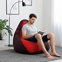 Biggie Bean Bag 4XL Bean Bag Chair with Beans Filled-Perfect for Living Room,Bedroom,Study-Sale Design(Regular-Maroon Red)-Faux Leather