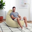 Biggie Bean Bag 4XL Bean Bag Chair with Beans Filled-Perfect for Living Room,Bedroom,Study-Sale Design(Regular-Cream)-Faux Leather