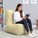 Biggie Bean Bag 4XL Bean Bag Chair with Beans Filled-Perfect for Living Room,Bedroom,Study-Sale Design(Regular-Cream)-Faux Leather