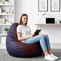 Biggie Bean Bag 4XL Bean Bag Chair with Beans Filled-Perfect for Living Room,Bedroom,Study-Sale Design(Regular-Indigo Maroon)-Faux Leather