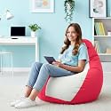 Biggie Bean Bag 4XL Bean Bag Chair with Beans Filled-Perfect for Living Room,Bedroom,Study-Sale Design(Regular-Pink White)-Faux Leather