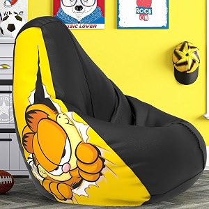 biggie bean bag 6xl bean bag chair with beans filled-perfect for living roombedroomstudy-sale designprinted - grafield -grafield_artwork-10 - black
